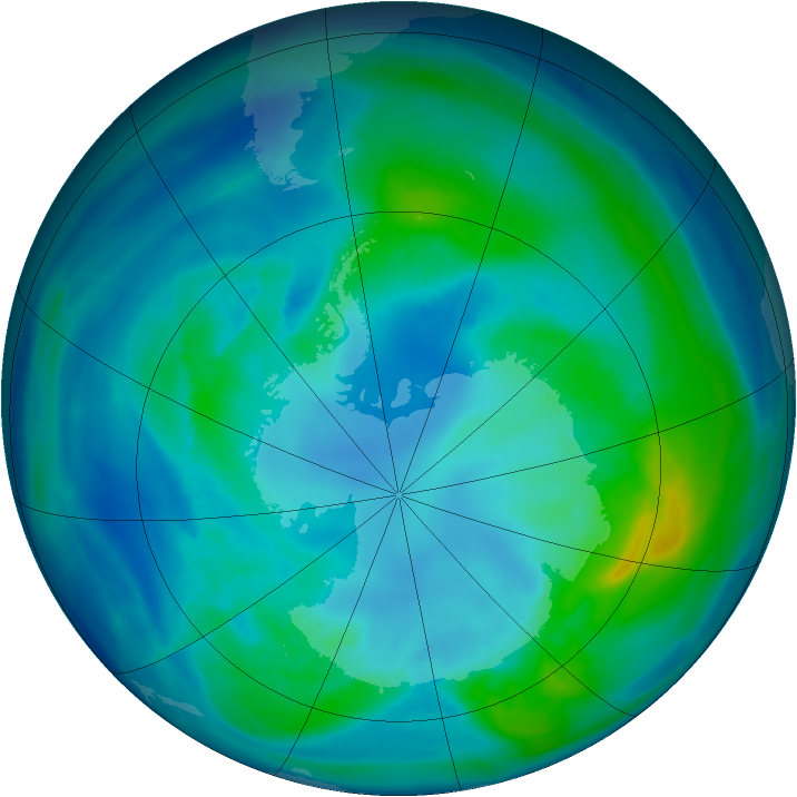 Antarctic ozone map for 17 April 2008